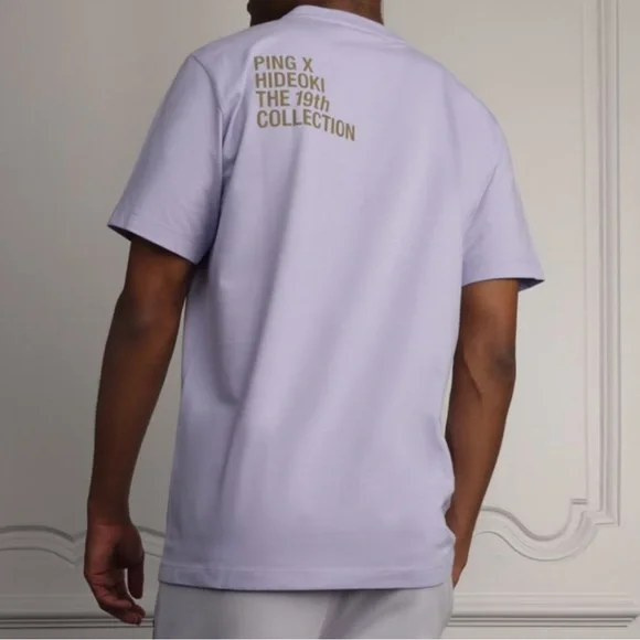 PING x HIDEOKI 19th Collection T-Shirt Lavendar XL NWT - Picture 2 of 11